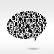 Speech bubble with business people figures. Vector illustration