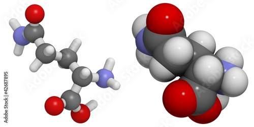 Illustration: Glutamine (Gln, Q) molecule Glutamine (Gln, Q) molecule