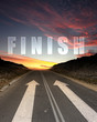 Road leading to finish