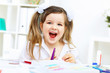 Foto: Little girl studying Little girl studying