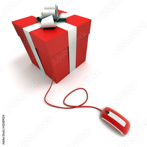 Illustration: digital present, internet shopping digital present, internet shopping