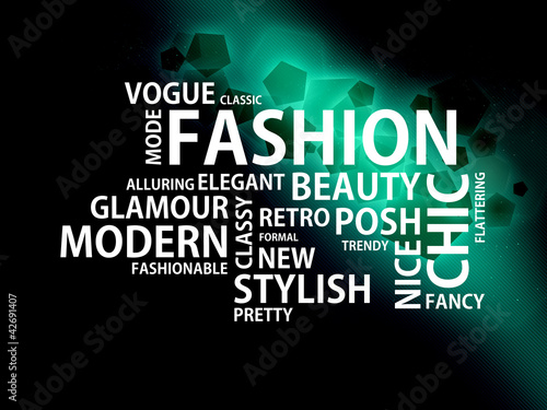 Illustration: Dark-Cyan stripe background with the white words of the fashion Dark-Cyan stripe background with the white words of the fashion