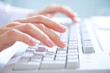 hands on computer keyboard