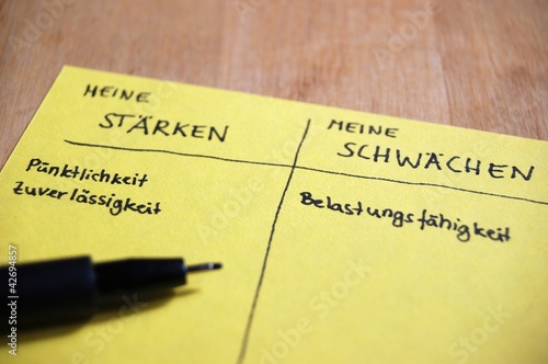 Photo: Meine Stärken - Meine Schwächen Meine Stärken - Meine Schwächen