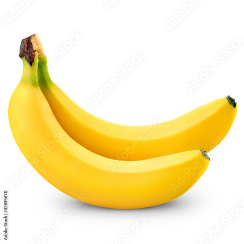 Foto: Two bananas isolated on white background Two bananas isolated on white background