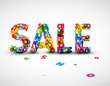 Vector sale label made from letters