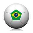 Brazil Flag Pattern 3d rendering of a soccer ball