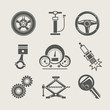 car part set of repair icon