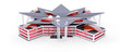 picture of the modern public buildings on a white background