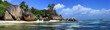panorama sur anse source d'argent aux seychelles