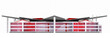 The facade of modern public buildings on a white background