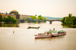 The View on summer Prague above River Vltava