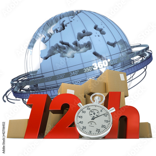 Illustration: Worldwide delivery in twelve hours Worldwide delivery in twelve hours