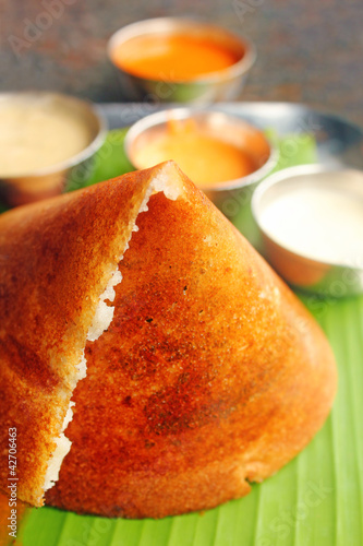 Photo: Masala Dosa - Closeup macro photo one of the most popular south Masala Dosa - Closeup macro photo one of the most popular south