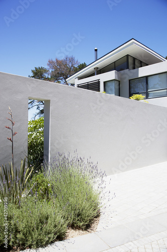 Photo: Wall outside modern house Wall outside modern house