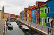 Burano, canal and colourful houses.