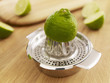 Lime on juicer