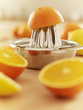 Oranges and juicer