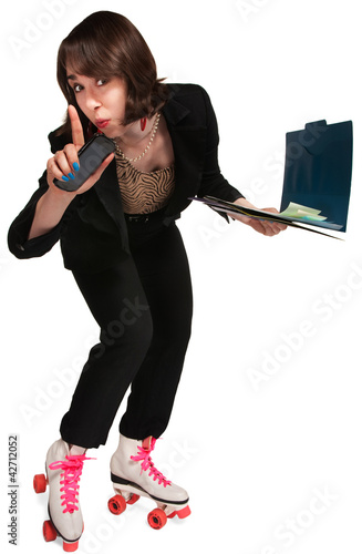 Photo: Businesswoman on Skates Businesswoman on Skates