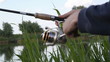 Video: A man catches a fish. Fishing A man catches a fish. Fishing
