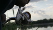 Video: A man catches a fish. Fishing A man catches a fish. Fishing