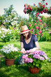 Young woman gardening