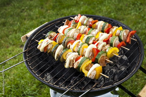 Photo: Skewers, Grill background Skewers, Grill background
