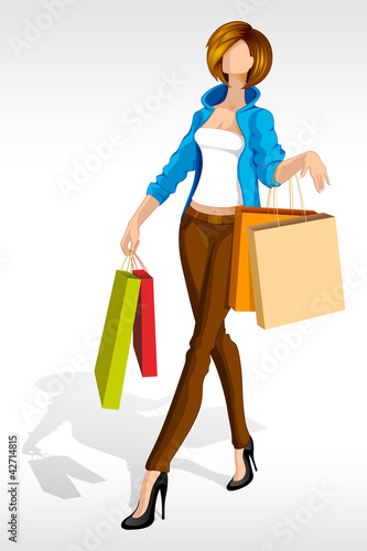 Vektor: Woman doing Shopping Woman doing Shopping