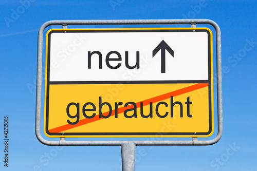Illustration: gebraucht und neu gebraucht und neu