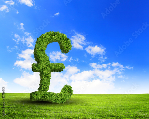 Foto: Green grass UK pound symbol Green grass UK pound symbol