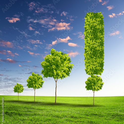 Photo: Green grass exclamation mark Green grass exclamation mark
