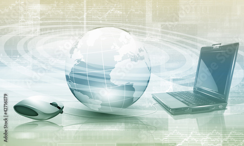 Illustration: Planet earth and technology background Planet earth and technology background