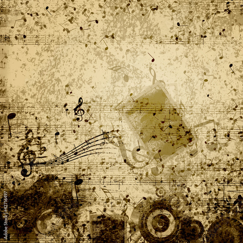 Illustration: Music notes background Music notes background