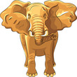Vektor: Vector red African elephant Vector red African elephant