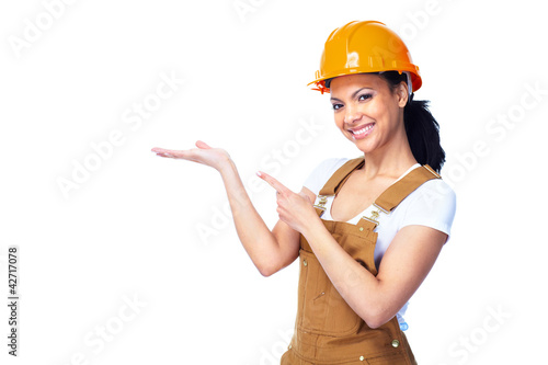 Foto: Worker woman. Worker woman.