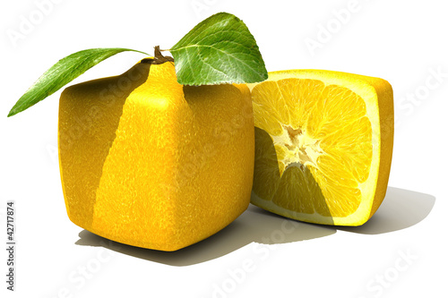 Illustration: Cubic lemon close up Cubic lemon close up