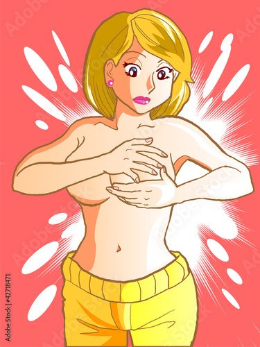 Vector: Breast cancer self-examination Breast cancer self-examination