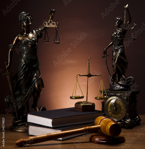 Photo: Antique statue of justice, law Antique statue of justice, law