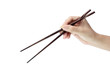 Hand holding chopsticks