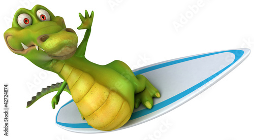 Illustration: Crocodile et surf Crocodile et surf