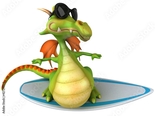 Illustration: Dragon et surf Dragon et surf