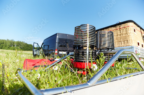 Photo: Metal construction with gas burners for hot air balloon Metal construction with gas burners for hot air balloon
