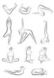 yoga exercises, vector set