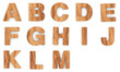 Illustration: 3d Font Wood A - M 3d Font Wood A - M