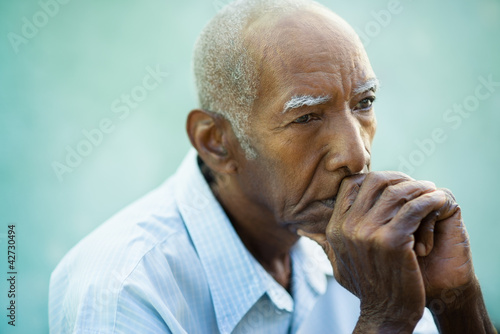 Photo: Portrait of sad bald senior man Portrait of sad bald senior man