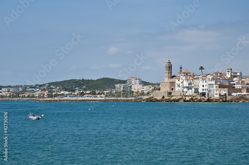 Foto: Village skyline at Sitges, Spain Village skyline at Sitges, Spain