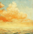 sea landscape with a cloud,  illustration, painting by oil on a