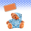 hintergrund teddybär - mit blauem pyjama