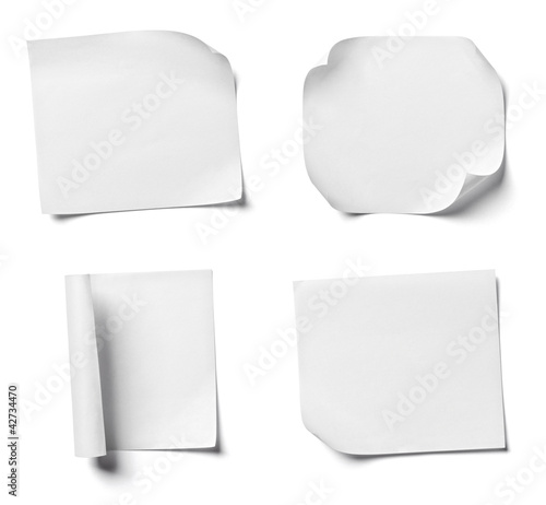 Photo: white note paper office business white note paper office business