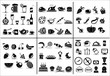 Vector: 77 food and drink icons set for white background 77 food and drink icons set for white background